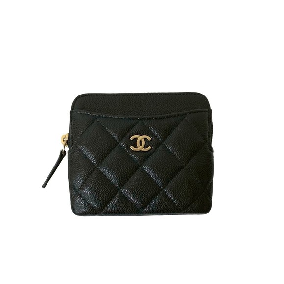 CHANEL Matelasse Coco Caviar Skin Wallet/Coin Case/Business Card Case/Card Case - Picture 1 of 7
